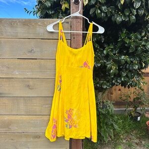 Yellow Floral Mini Dress
